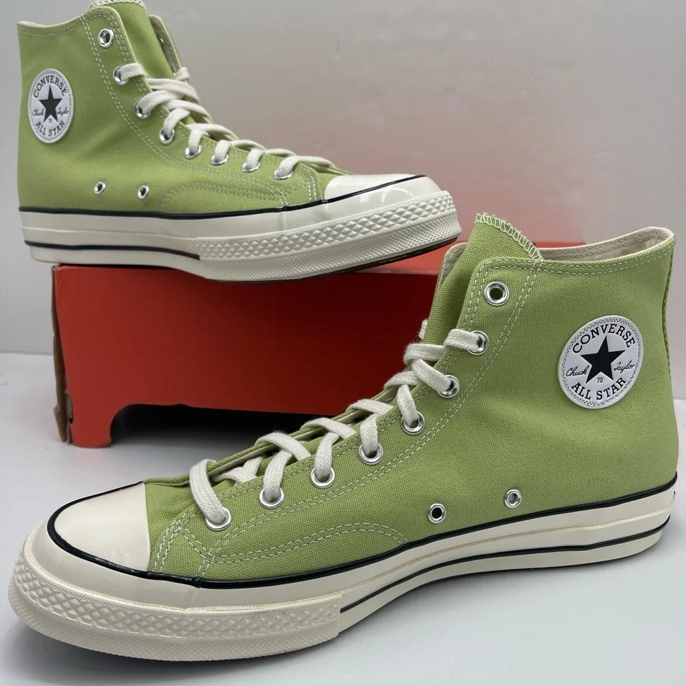 Converse Men’s A04585C CHUCK 70 HI VITALITY GREEN/EGRET/BLCK High Tops Sneakers